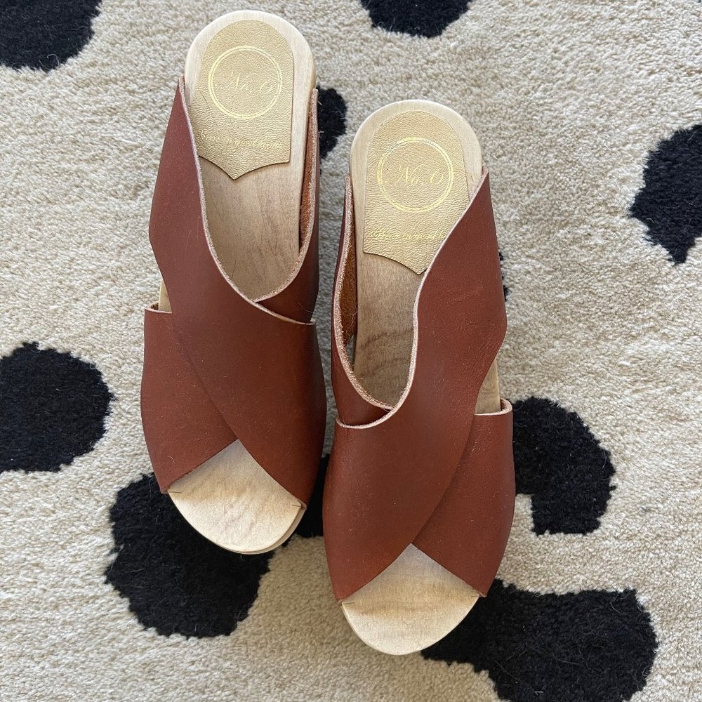 No.6 Frida Clog Brown Leather 39